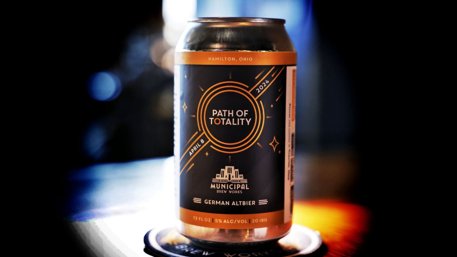 Municipal Brew Works canned their new "Path of Totality" German Altbier beer brewed to celebrate the upcoming solar eclipse. NICK GRAHAM/STAFF