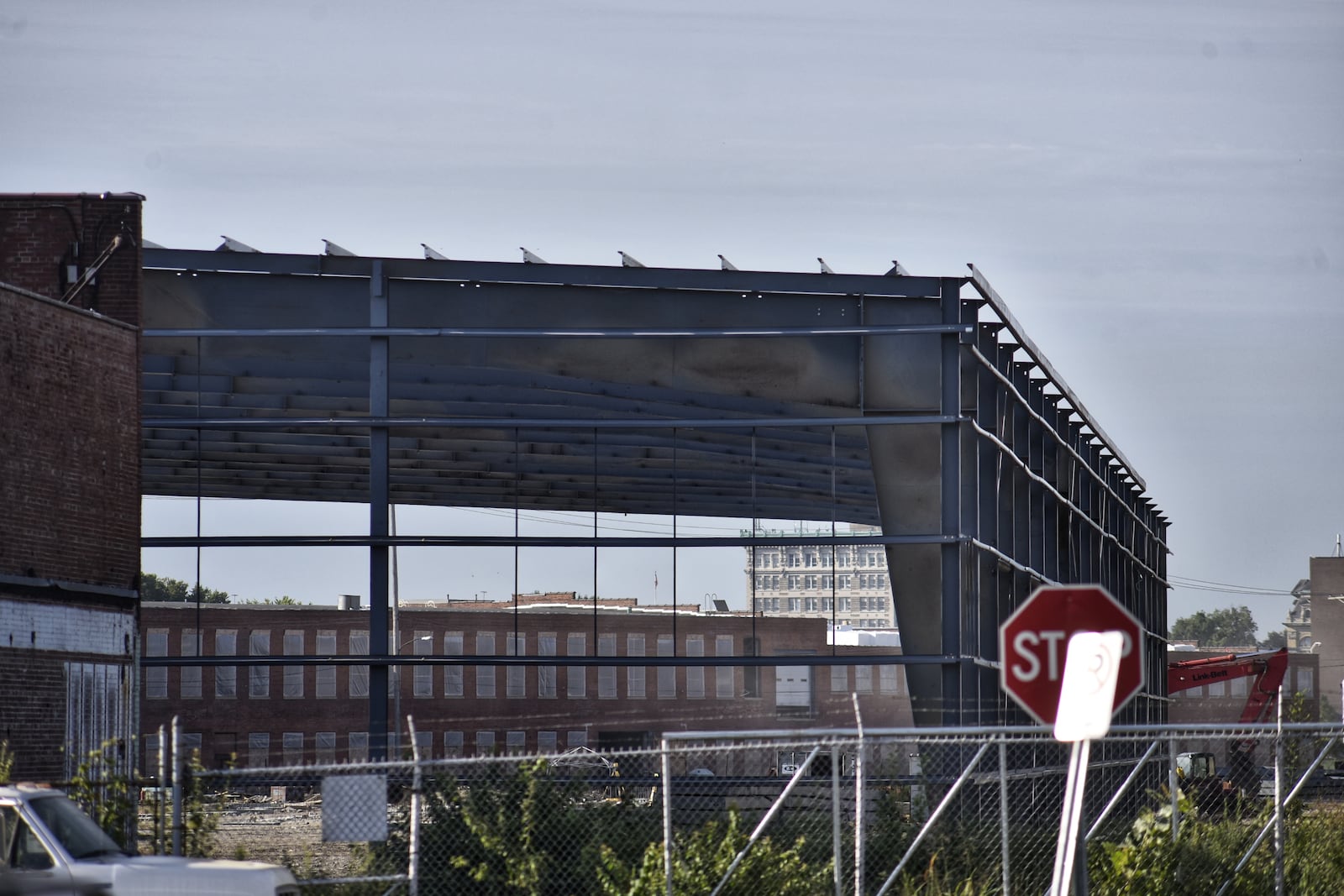 Construction crews last week began installing roof trusses at what will be North America's largest indoor sports complex, which also will include a convention center and at least one hotel. NICK GRAHAM/STAFF