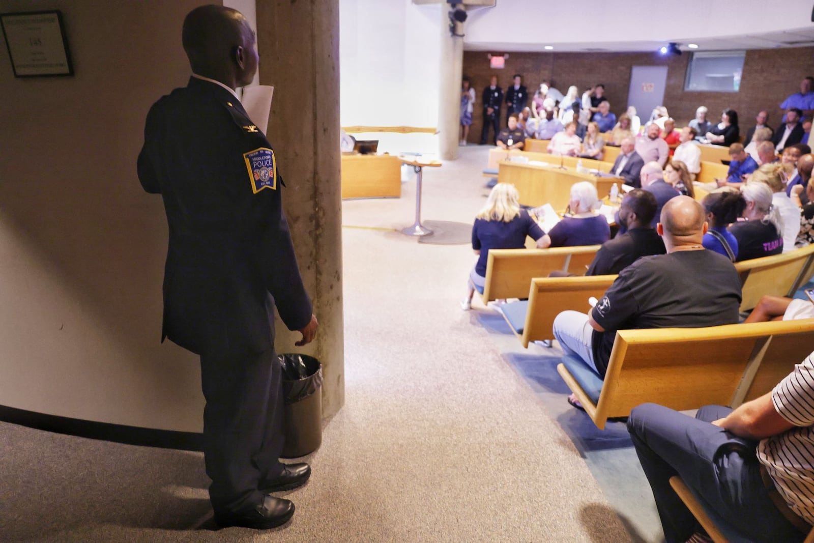 Earl Nelson waits to be sworn in as Chief of Middletown Division of Police by Middletown Municipal Court Judge James Sherron during the city council meeting Tuesday, Aug. 6, 2024 in Middletown. NICK GRAHAM/STAFF