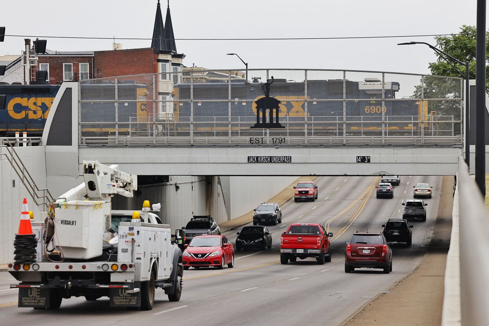 The Jack Kirsh Underpass was named for a former city public works director and city manager who worked tirelessly to get this underpass constructed along High Street. This underpass makes the High-Main cooridor the only unobstructed east-west route from the city's east side to its west side. Bernard "Jack" Kirsh died on Monday, June 5, 2023. NICK GRAHAM/STAFF