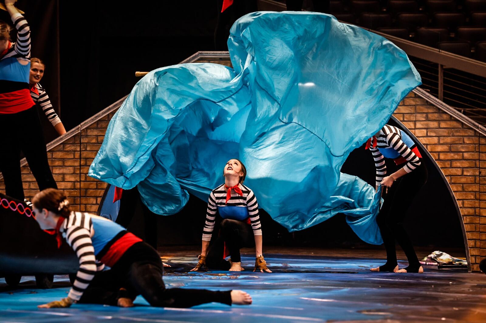 Miamisburg High School color guard team competes in the WGI Color Guard World Championships round 2 at UD Arena Thursday April 13, 2023. JIM NOELKER/STAFF