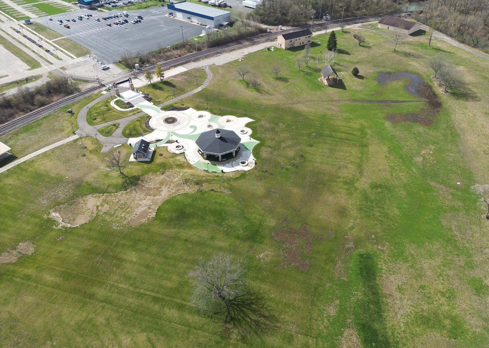 City of Monroe officials hope a study helps determine the best way to reduce the amount of standing water at Bicentennial Commons Park. NICK GRAHAM/STAFF