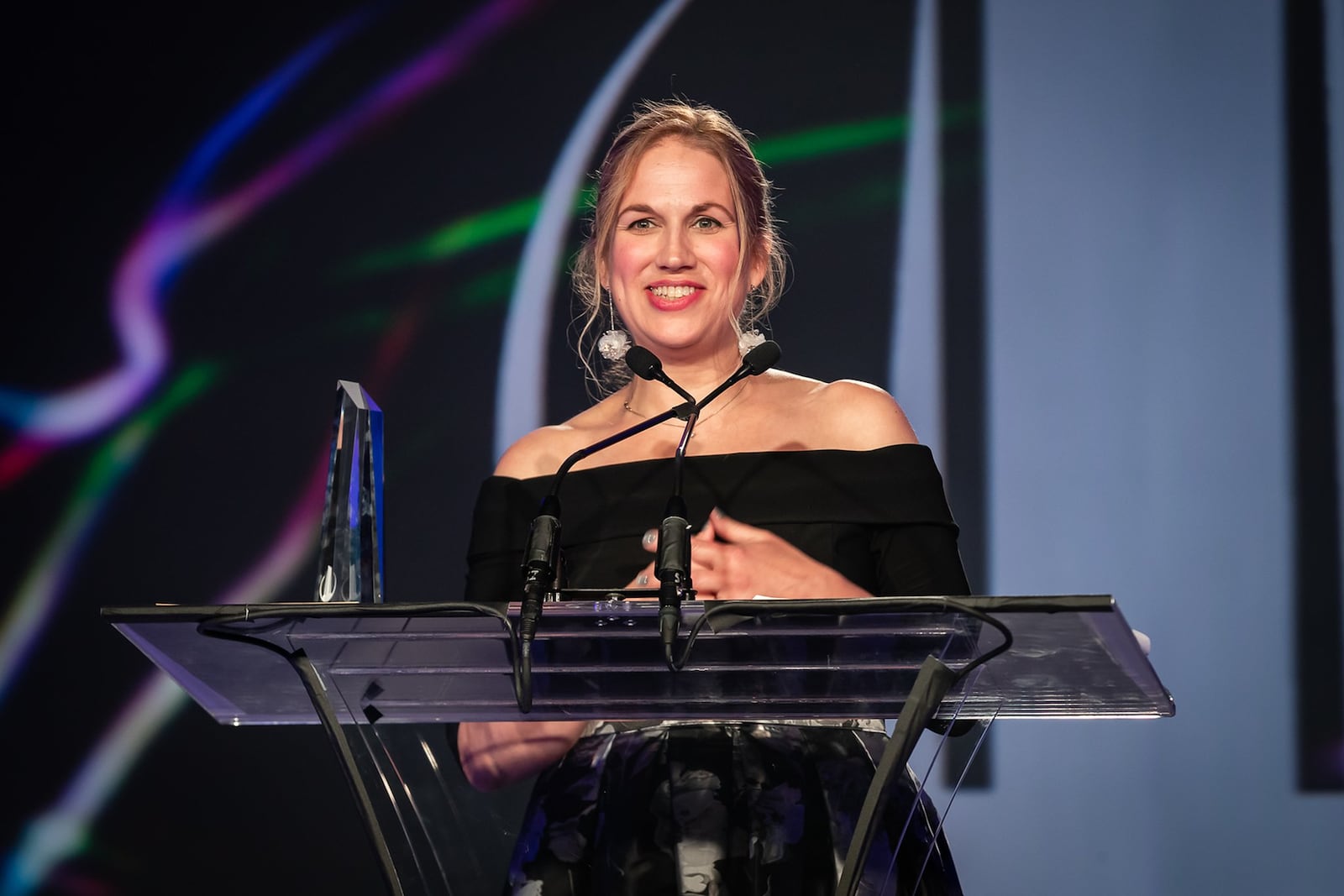 Fleurish Home co-owner Debra Campbell accepts the Home Accents award for the Midwest/Southwest region during the 31st annual ARTS Awards ceremony at the Hilton Anatole Hotel in Dallas Friday, Jan. 10, 2020. Presented each January during the Dallas Total Home & Gift Market, the ARTS Awards is the premier awards program in the nation, honoring the home industry s top manufacturers, retailers, designers and sales representatives. CONTRIBUTED