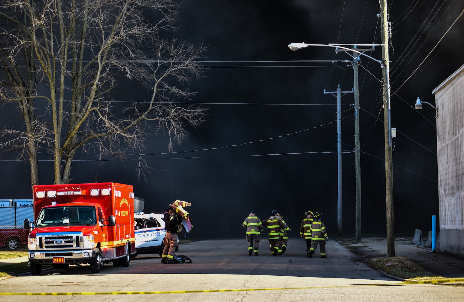 PHOTOS: Large fire at old Middletown Paperboard building on New Year’s Day