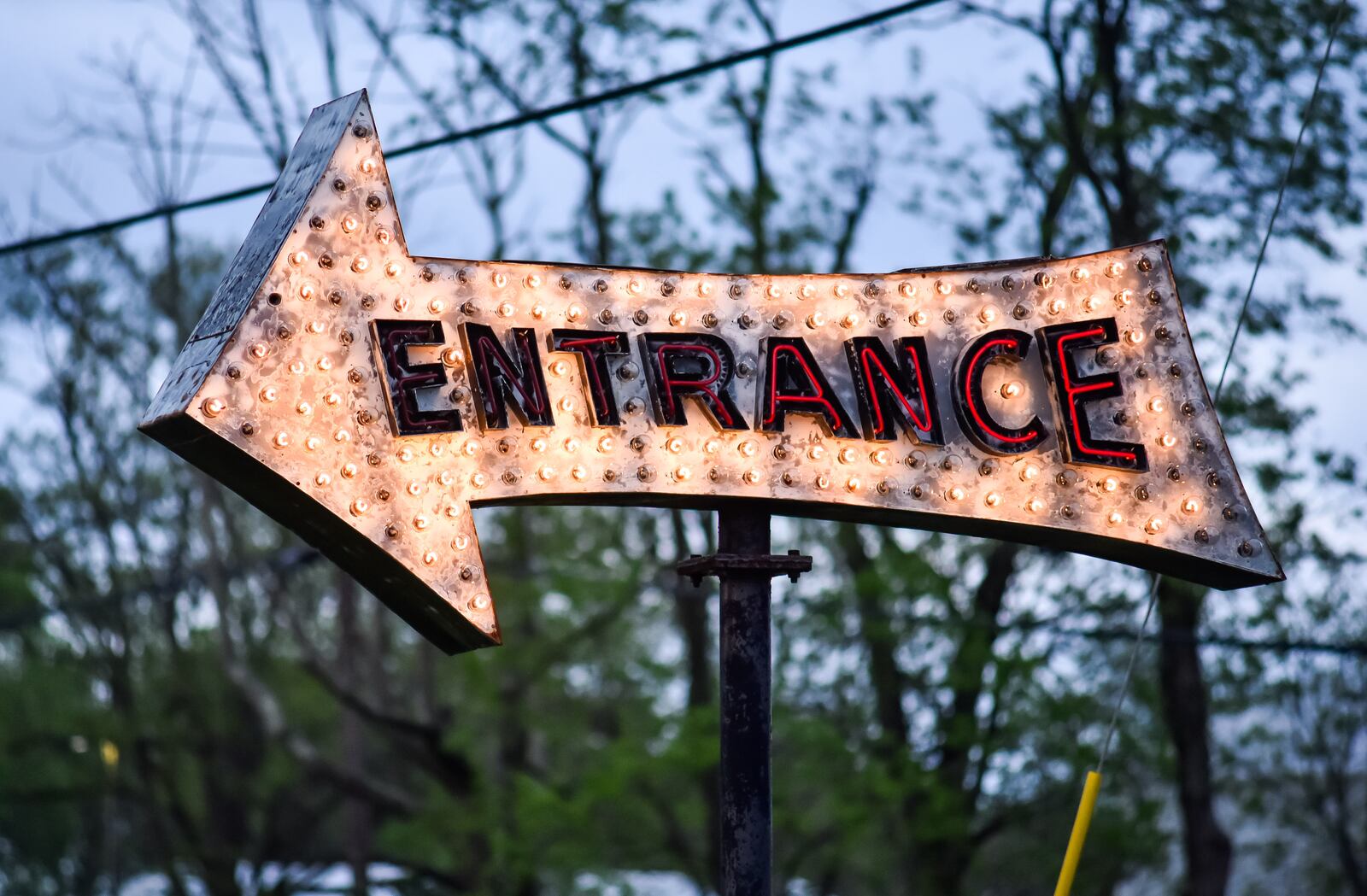 A sign is seen at the entrance of Holiday Auto Theatre at 1816 Old Oxford Road in Hamilton. FILE