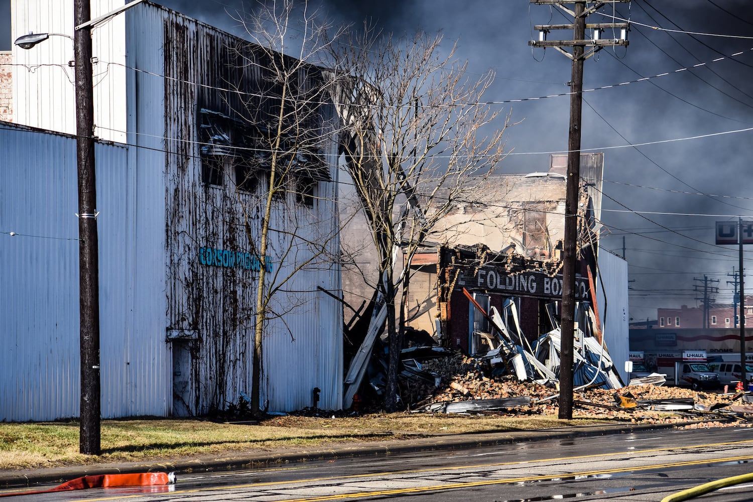 PHOTOS: Large fire at old Middletown Paperboard building on New Year’s Day