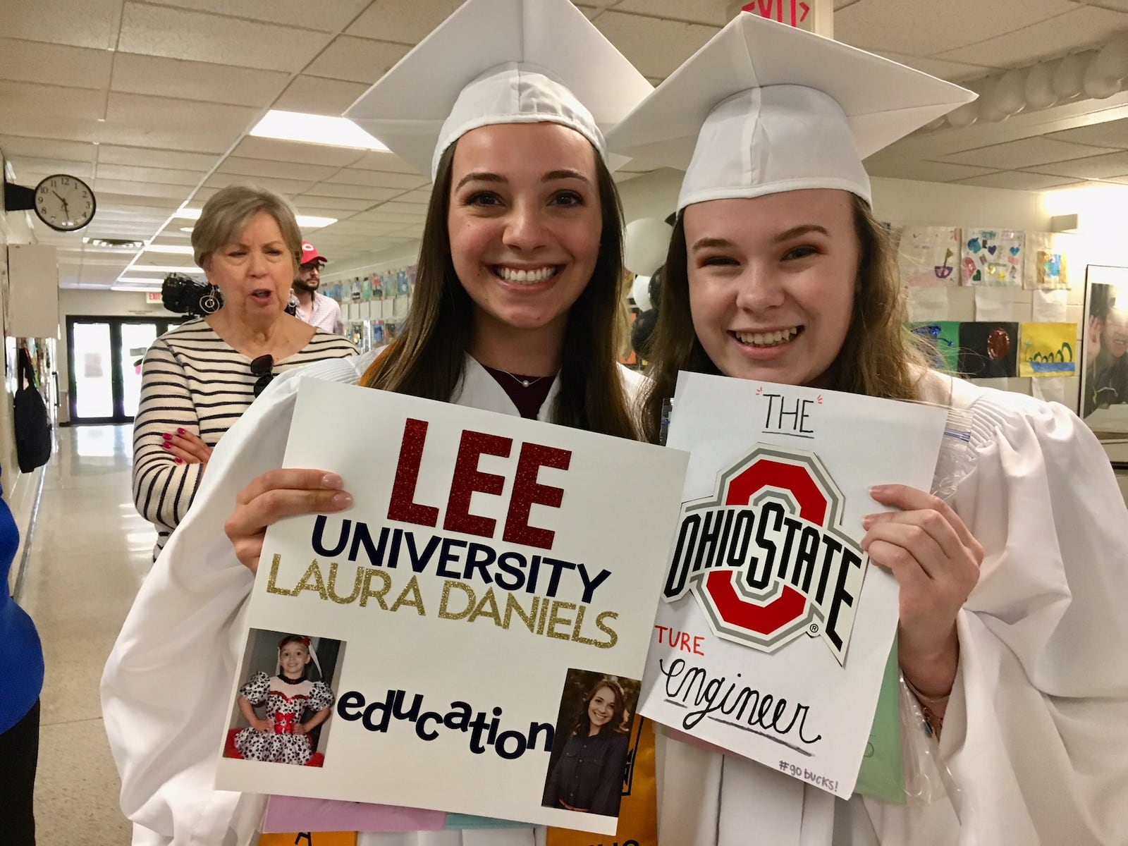 Dozens of soon-to-graduate Lakota East High School seniors paraded through cheering youngsters at Woodland Elementary Thursday as part of a recent and popular spring tradition at Lakota Schools. All 10 of Lakota’s elementary schools put on parades for seniors from both Lakota East and Lakota West. 