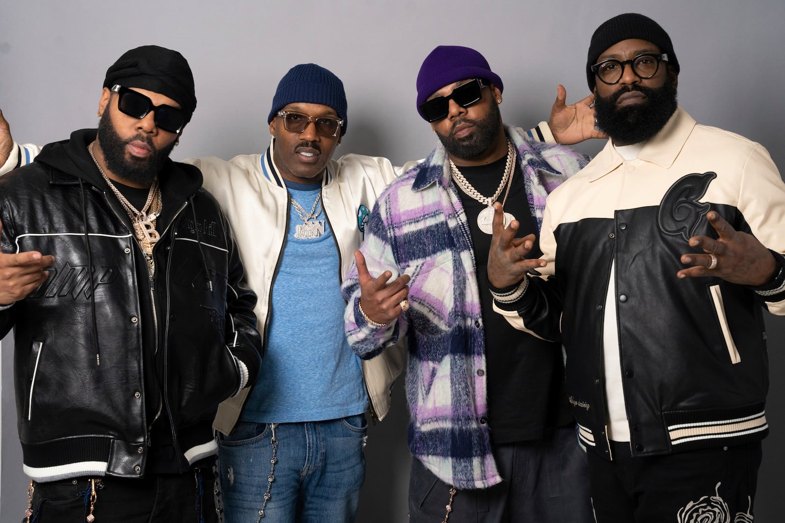 Brian Casey, from left, Kyle Norman, Brandon Casey, Richard Wingo of Jagged Edge pose for a portrait on Friday, Feb. 7, 2025, in New York. (AP Photo/Gary Gerard Hamilton)