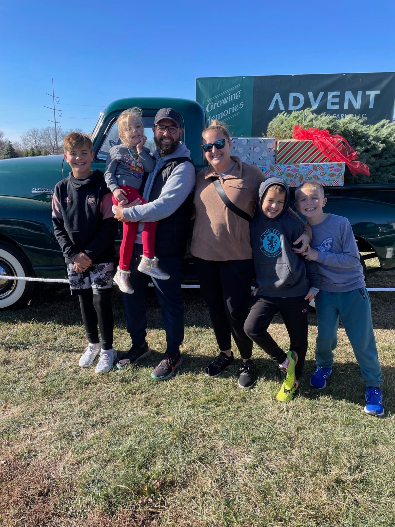 The Smith family (l-to-r) Julian, Isla, David, Rachel, Blaine and Graeme, have made a trip to the Advent Christmas Tree Farm and annual holiday tradition - CONTRIBUTED