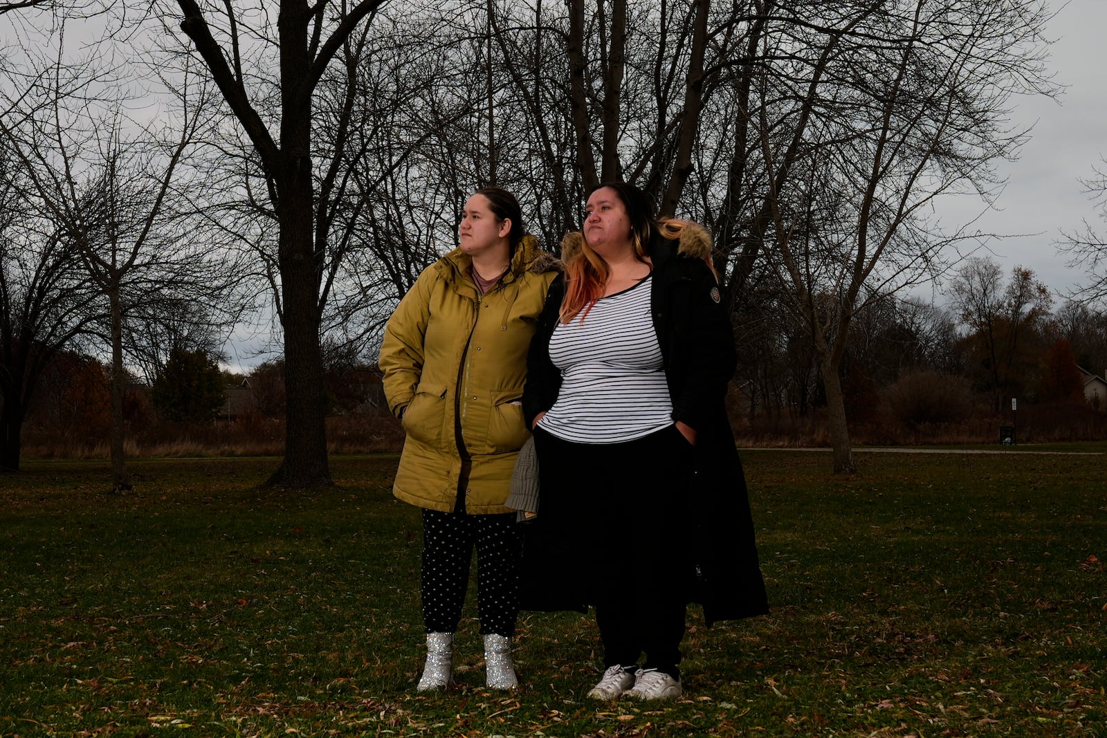 Sadie Perez, left, and her sister Amalia Perez and are seen Thursday, Nov. 28, 2024, in Wisconsin. (AP Photo/Morry Gash)