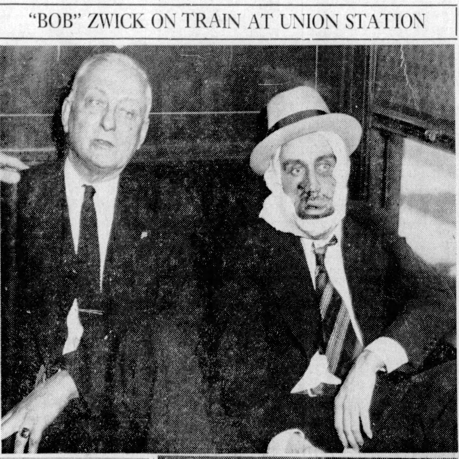 Bob Zwick during his train ride from Toledo to Cincinnati. The train stopped in Dayton where Zwick spoke to reporters. DAYTON DAILY NEWS ARCHIVES