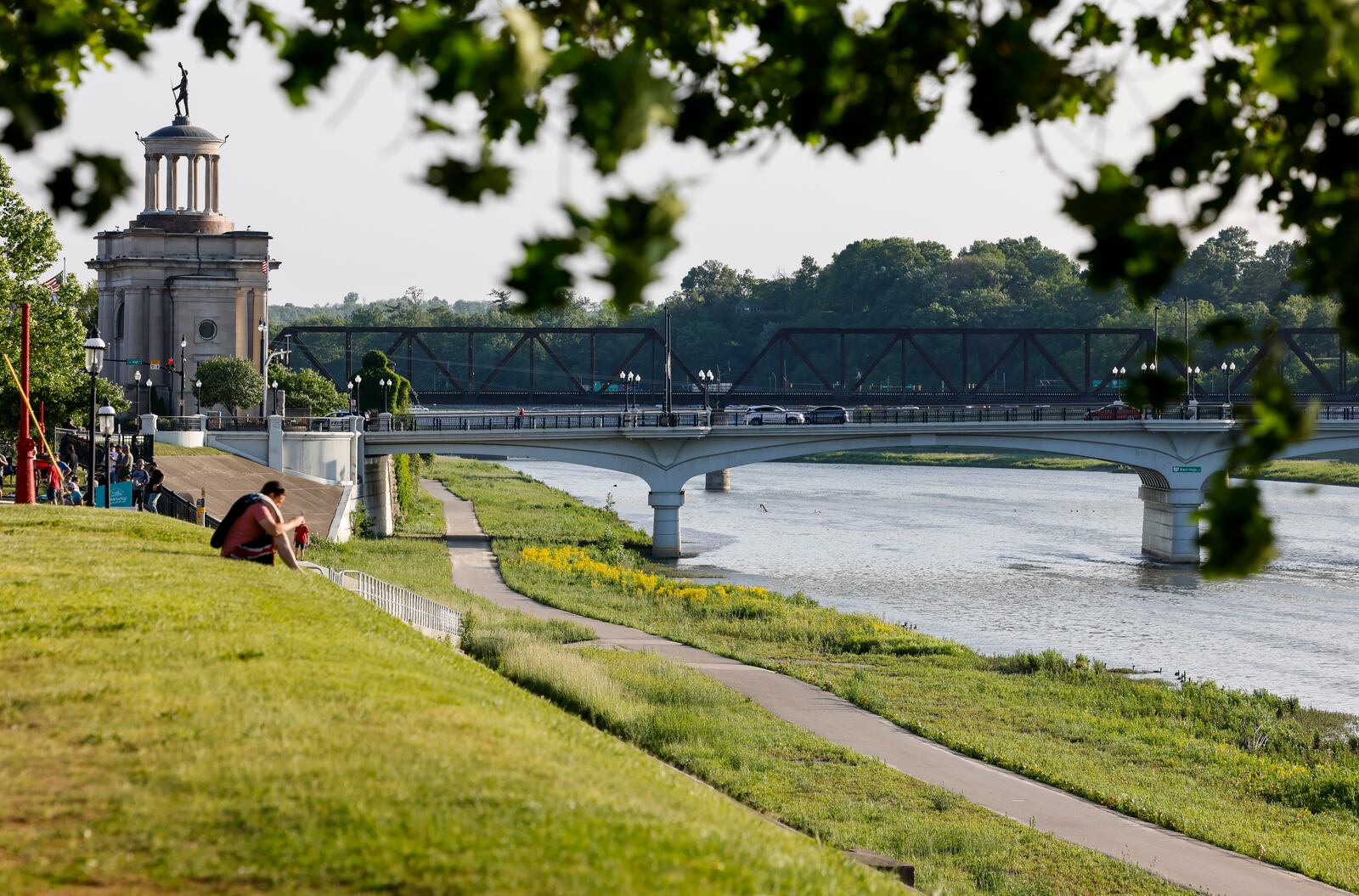 The city is looking to install a kayak launch at Marcum Park near RiversEdge at the existing Great Miami River recreational trail. The proposed kayak launch is highly visible and connected to downtown Hamilton, which would be designed to increase the overall non-motorized boating activity in the Great Miami River in Hamilton, which is a community priority. The launch would be located at the bottom of the levee ramp that connects the Great Miami River and Great Miami River Recreational Trail to RiversEdge Amphitheater at Marcum Park in downtown Hamilton. NICK GRAHAM/STAFF