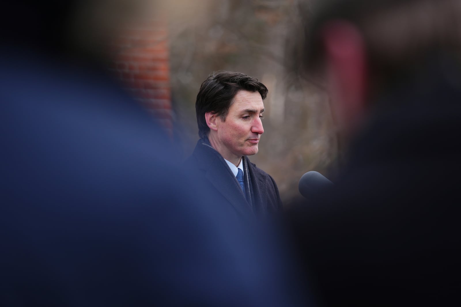 Canada Prime Minister Justin Trudeau announces his resignation as Liberal leader and prime minister outside Rideau Cottage in Ottawa on Monday, Jan. 6, 2025. (Sean Kilpatrick/The Canadian Press via AP)