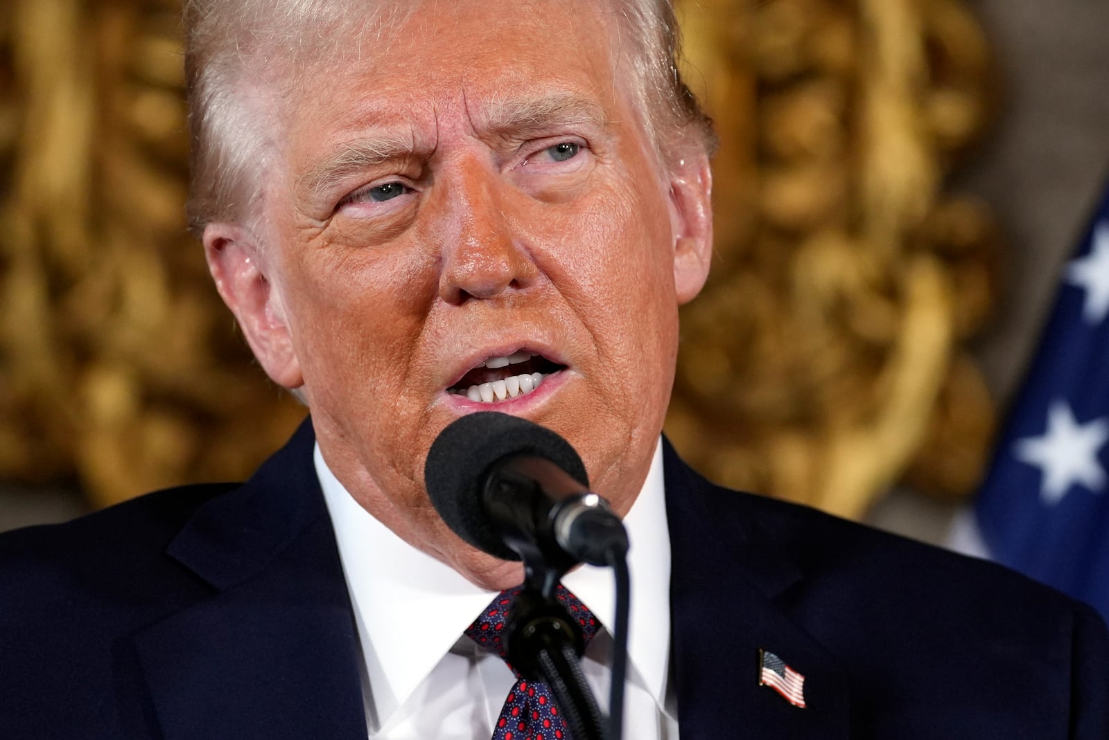 President-elect Donald Trump speaks during a news conference at Mar-a-Lago, Tuesday, Jan. 7, 2024, in Palm Beach, Fla. (AP Photo/Evan Vucci)