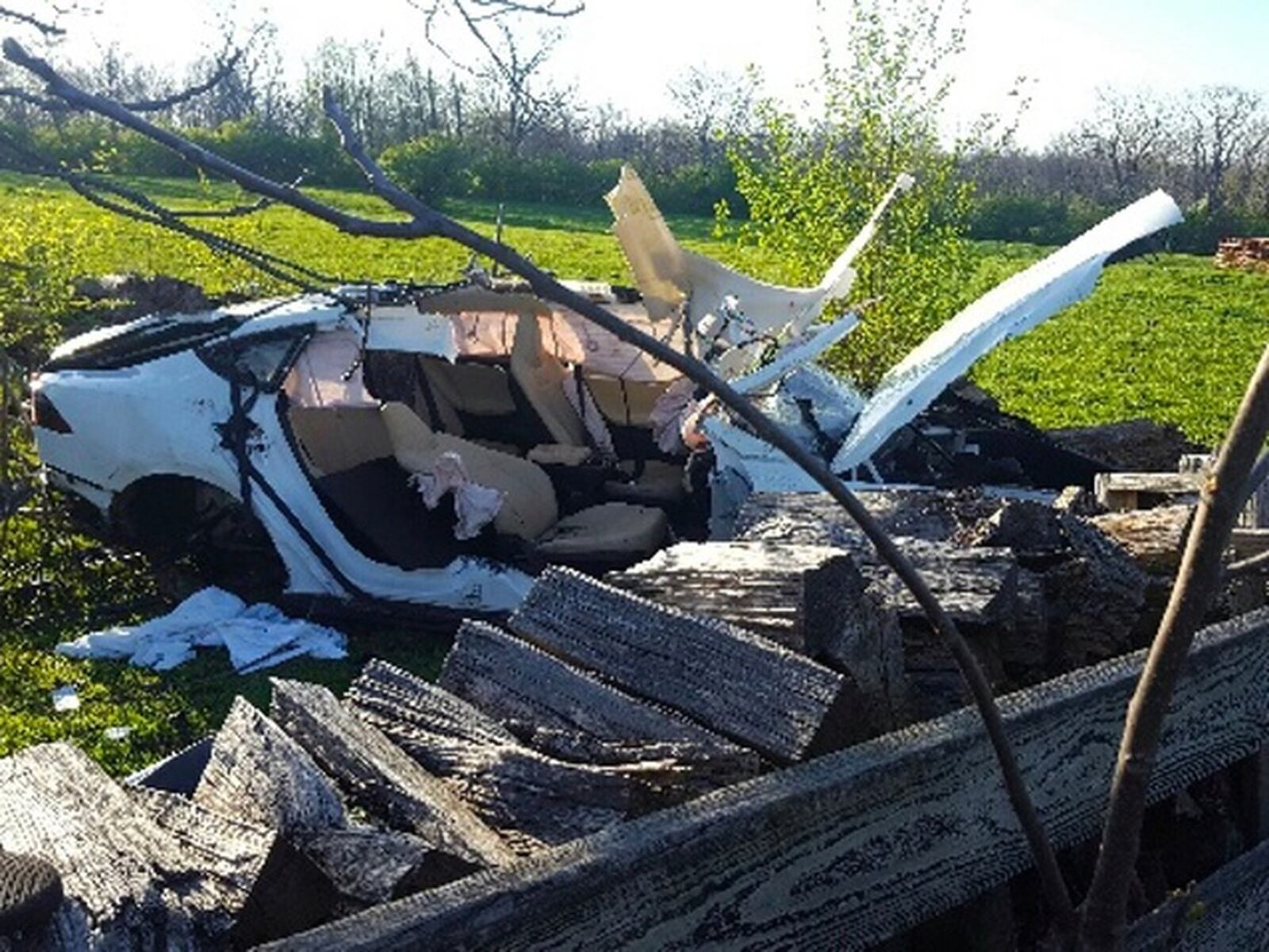 A 17-year-old Monroe student was driving this Tesla on April 28 when it struck a telephone pole, according to the Butler County Sheriffs Office. 