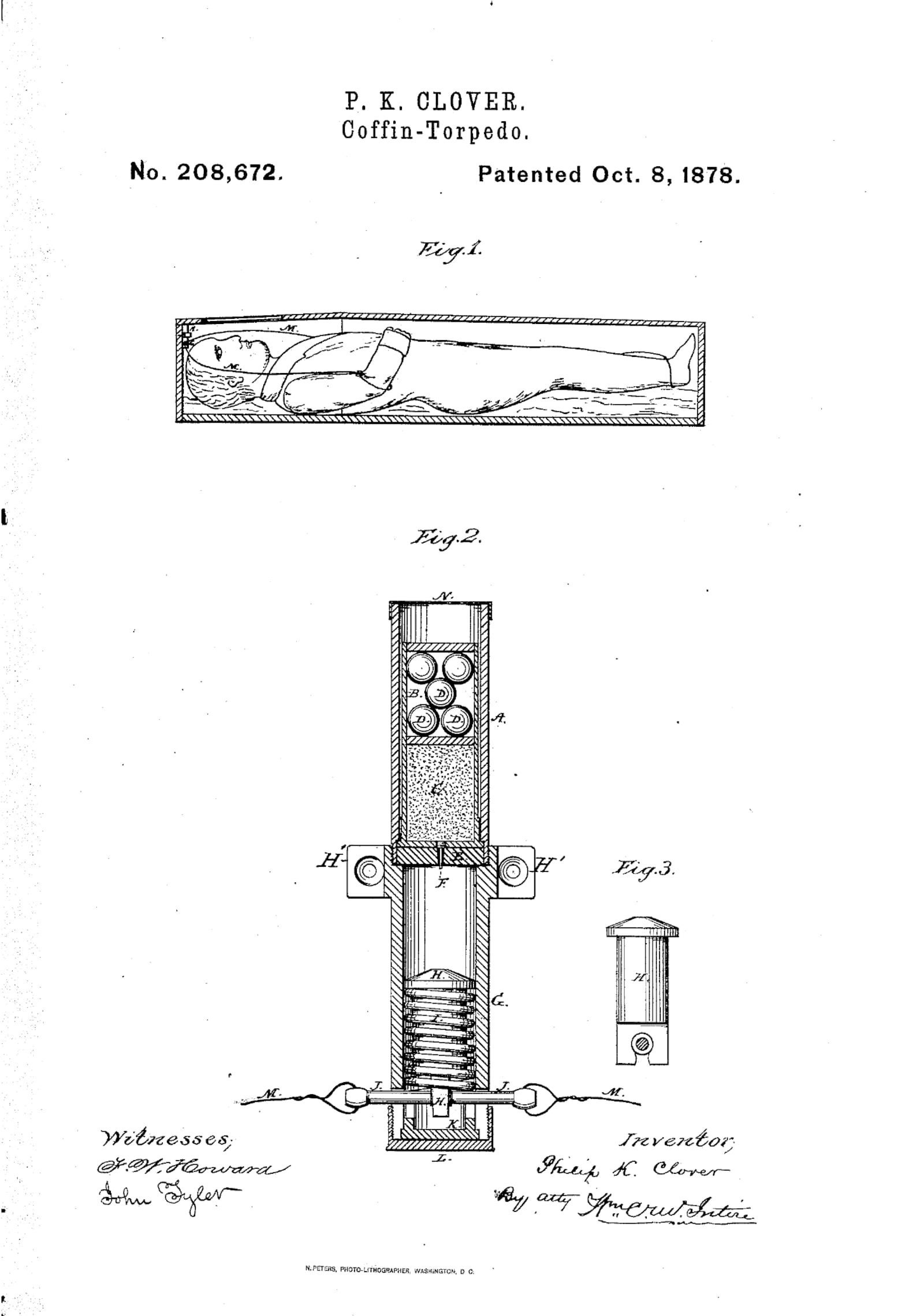 A patent for an invention to stop body snatchers from digging up a corpse.