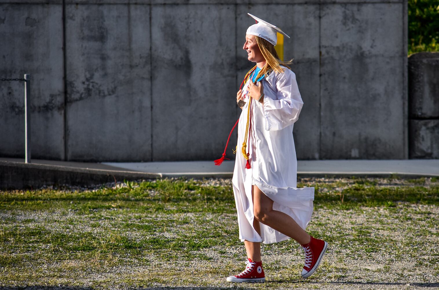 Madison High School drive-thru graduation ceremony at Land of Illusion