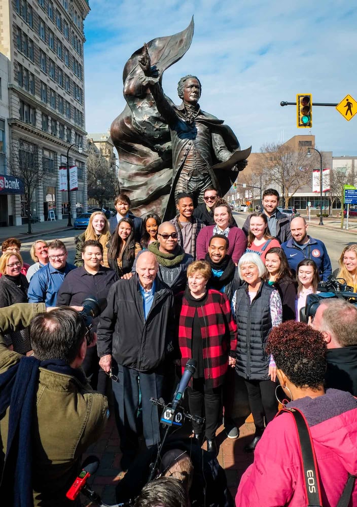 PHOTOS: Downtown Hamilton celebrates ‘Hamilton’ musical actors’ visit to Alexander Hamilton statue