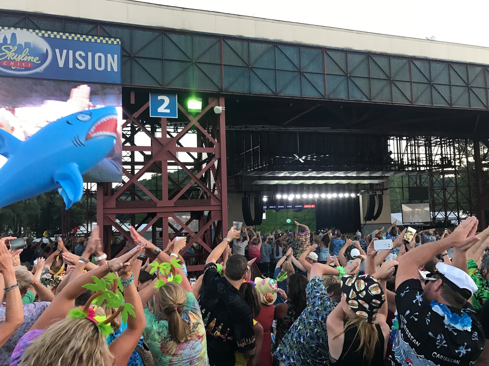 Jimmy Buffett and the Coral Reefer Band return to Riverbend Music Center on July 14 at 8 p.m. for the band's Slack Tide Tour 2020. It was "fins" to the left and right in 2017.