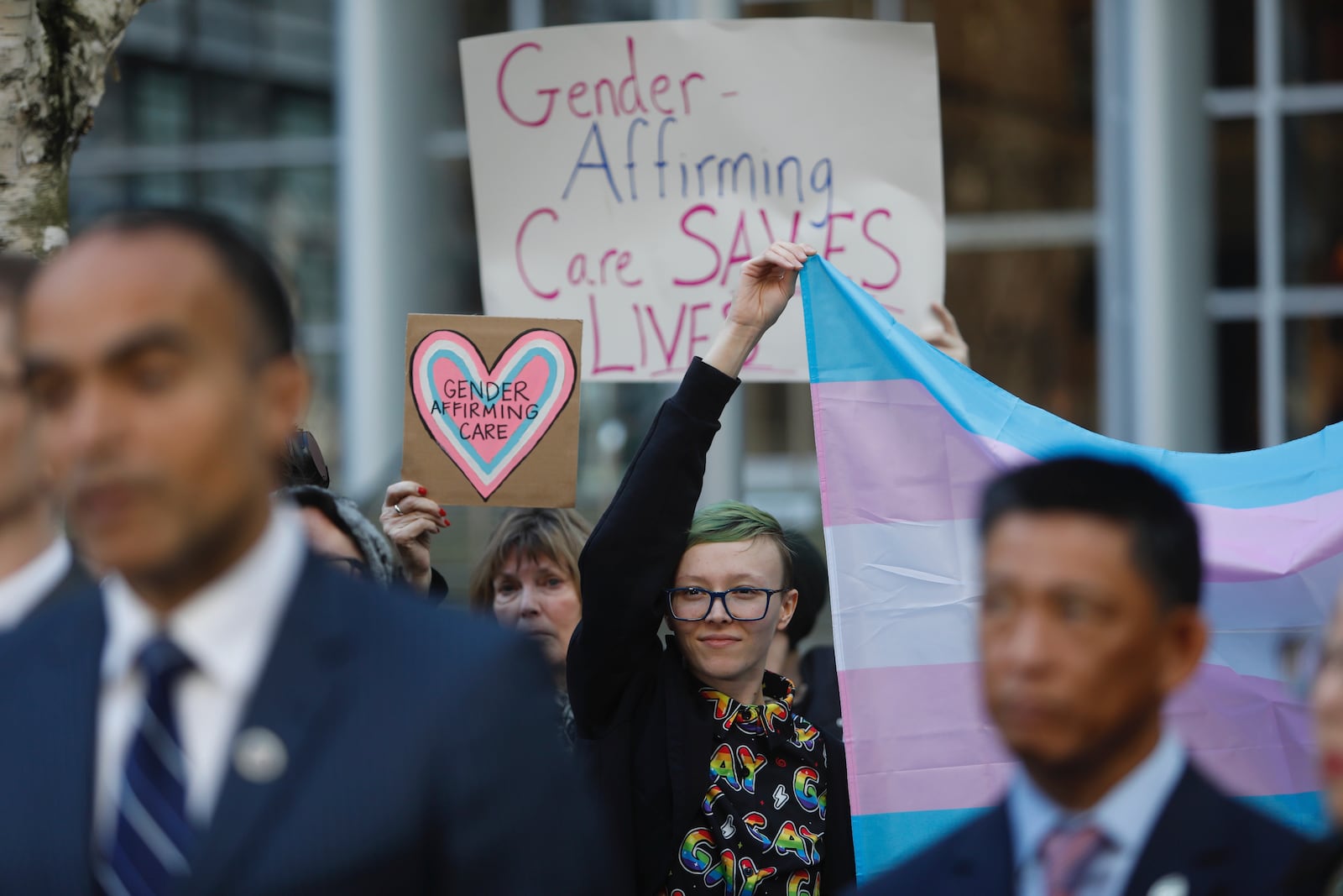 Washington Attorney General Nick Brown during a press conference after a hearing in a Seattle federal court over President Donald Trump's order against gender-affirming care for youth on Friday, Feb. 28, 2025. (AP Photo/Manuel Valdes)