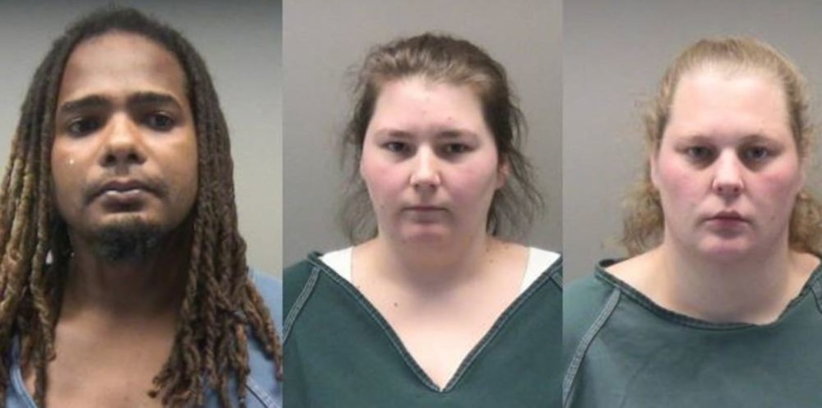 Al-Mutahan McLean, left, Jennifer Ebert, center, and Amanda Hinze face charges in connection with the death of McLean’s 10-year-old son Takoda Collins. Dayton police say the child was severely abused before his death.  