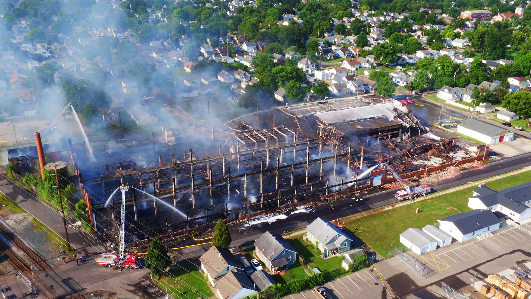 Aftermath of massive warehouse fire in Hamilton