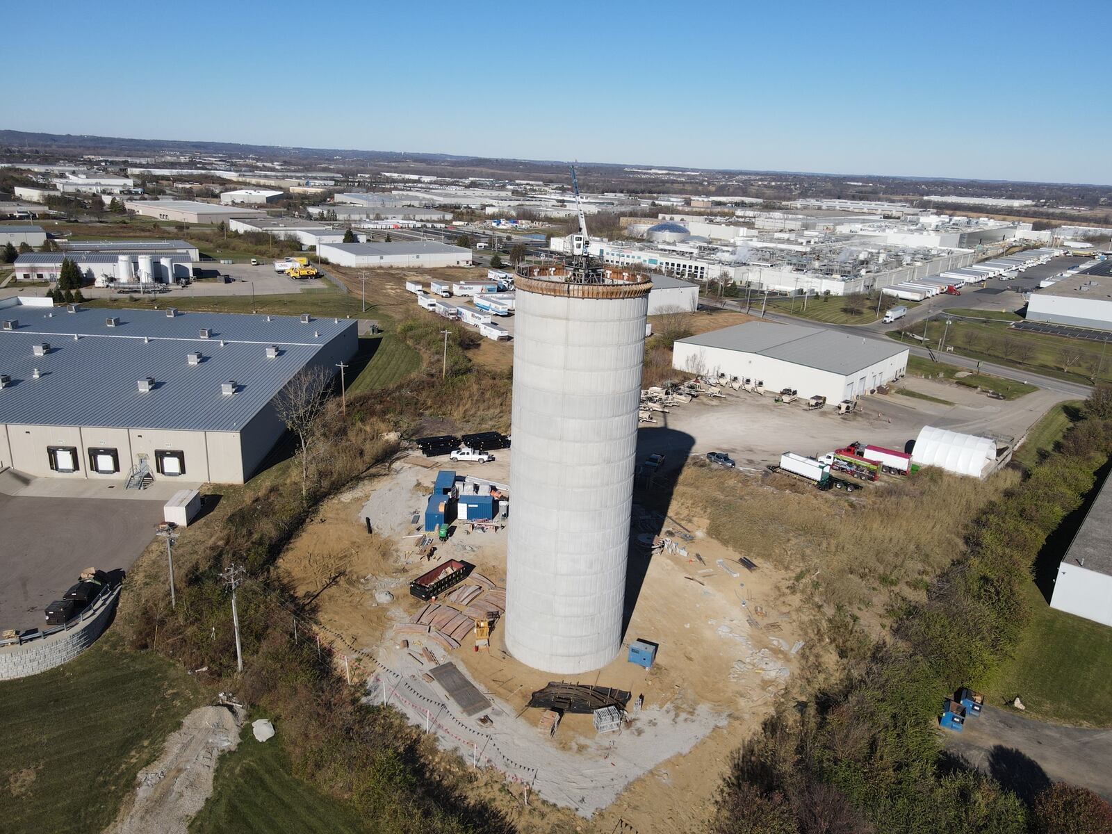 Construction of Fairfield's sixth water tower is underway. After the concrete work is completed, they'll stop for the winter and resume construction in the new year. The expected completion date is the summer of 2023. CITY OF FAIRFIELD/PROVIDED