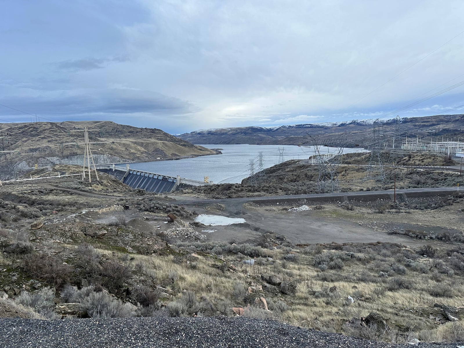 The Grand Coulee Dam, the largest hydropower generator in North America is located in Coulee Dam, Wash., is run by the Bureau of Reclamation, is shown near the Columbia River on Friday, Feb. 28, 2025. (AP Photo/Martha Bellisle)