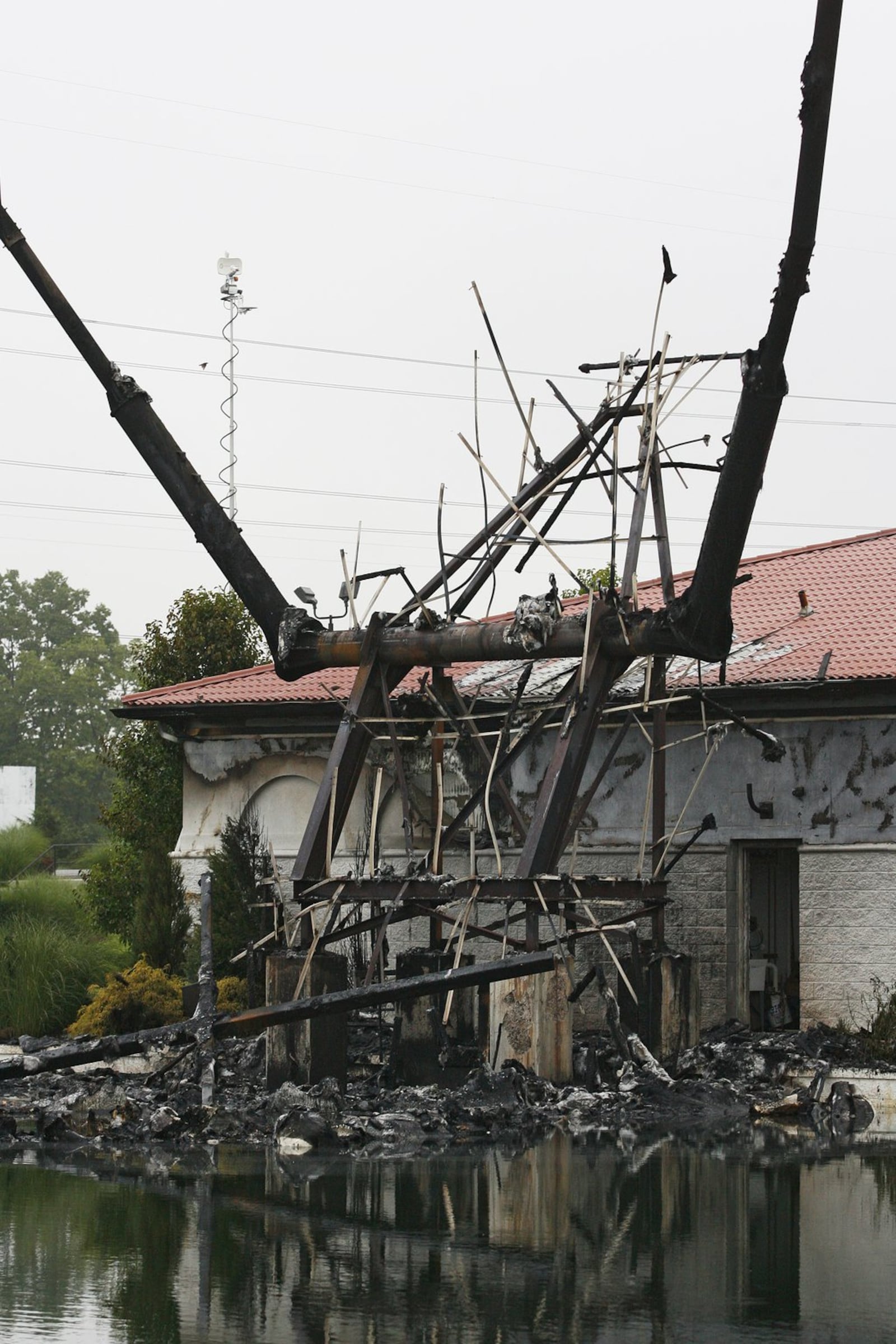 A statue of Jesus was destroyed by fire June 14, 2010, at Solid Rock Church in Monroe.