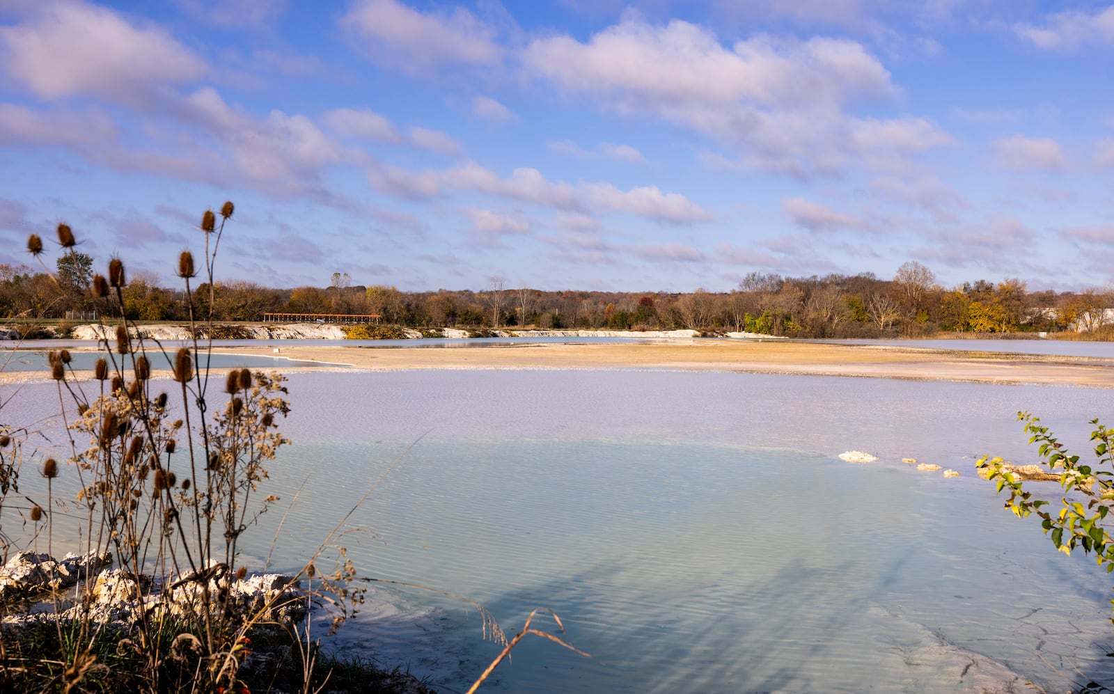 A lime lagoon is part of the treatment process at Water Treatment Plant in Middletown. The lime lagoon was repurposed from a rock quarry and expanded over time with some encroachment into areas of the airport. NICK GRAHAM/STAFF