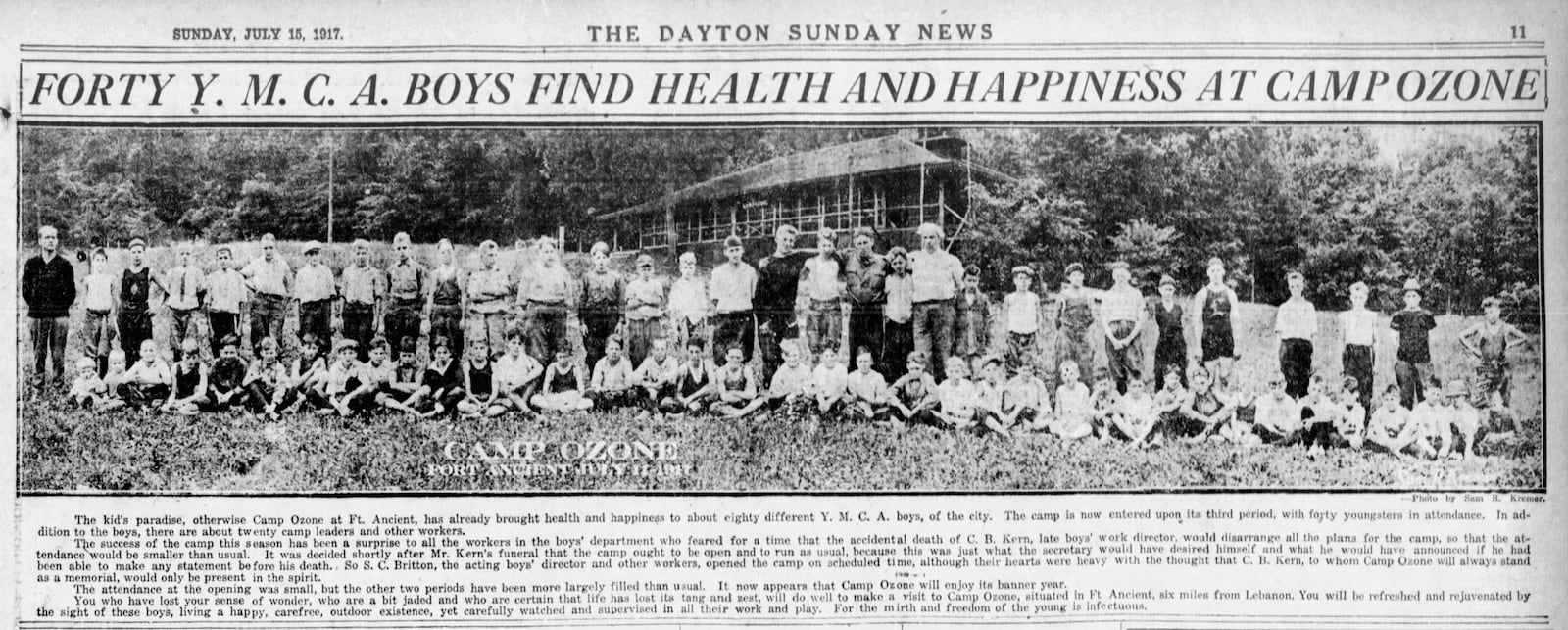 Camp Kern was initially named Camp Ozone. DAYTON DAILY NEWS ARCHIVES 1917.