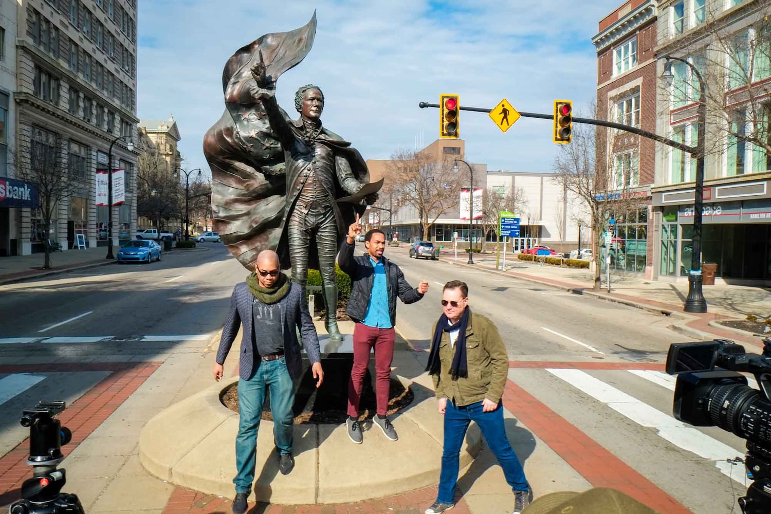 PHOTOS: Downtown Hamilton celebrates ‘Hamilton’ musical actors’ visit to Alexander Hamilton statue