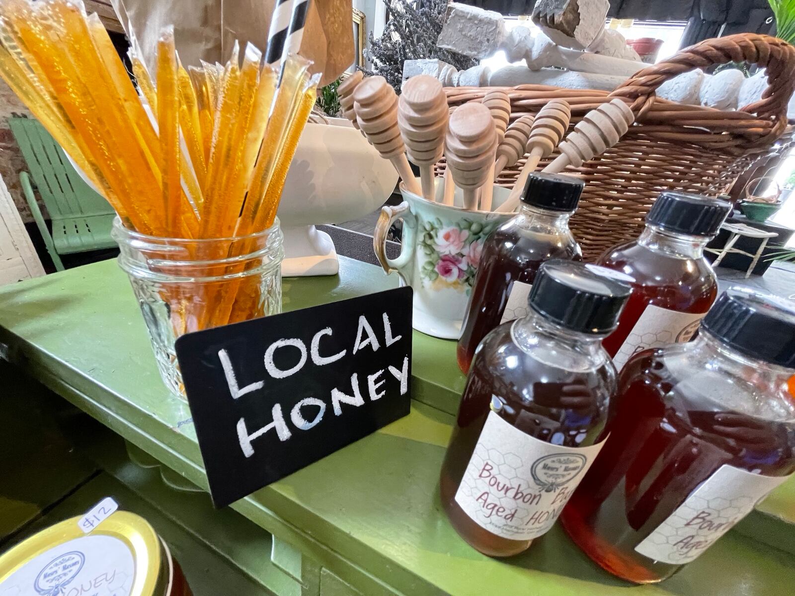 Kinship, a home goods store and tea shop, opens in downtown Hamilton. They sell locally sourced hand crafted teas and local honeys, as well as regional antique and vintage goods. MICHAEL D. PITMAN/STAFF 