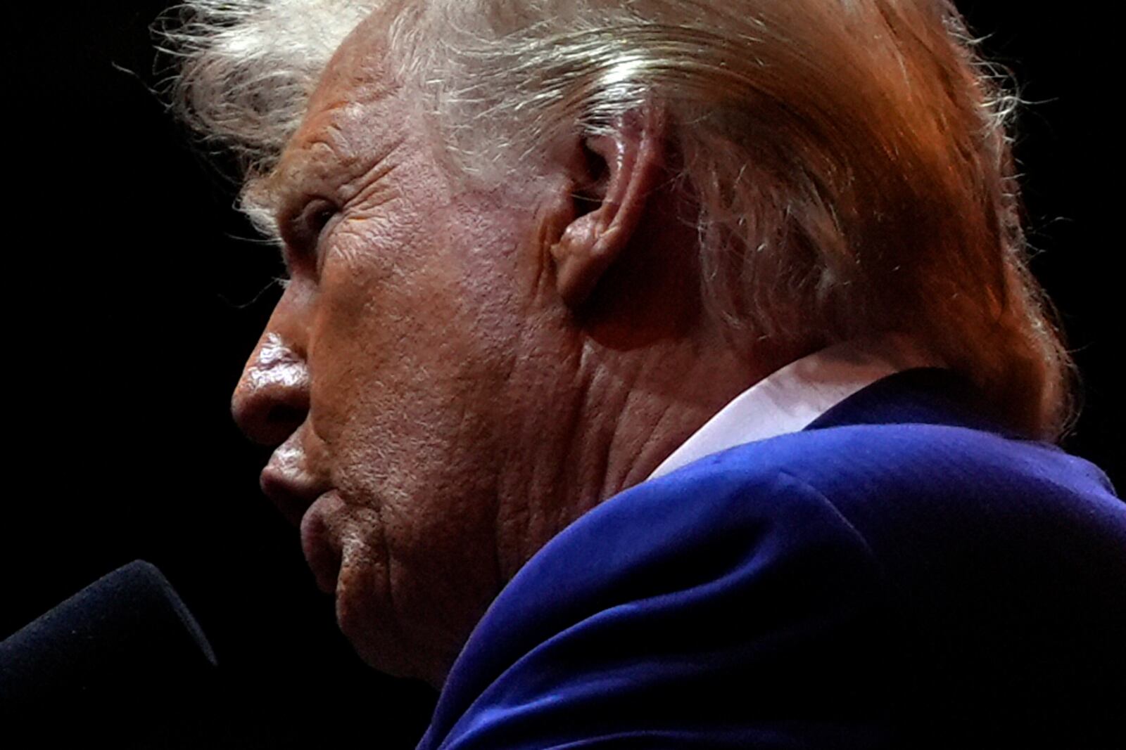 Republican presidential nominee former President Donald Trump speaks during a campaign rally at Madison Square Garden, Sunday, Oct. 27, 2024, in New York. (AP Photo/Julia Demaree Nikhinson)