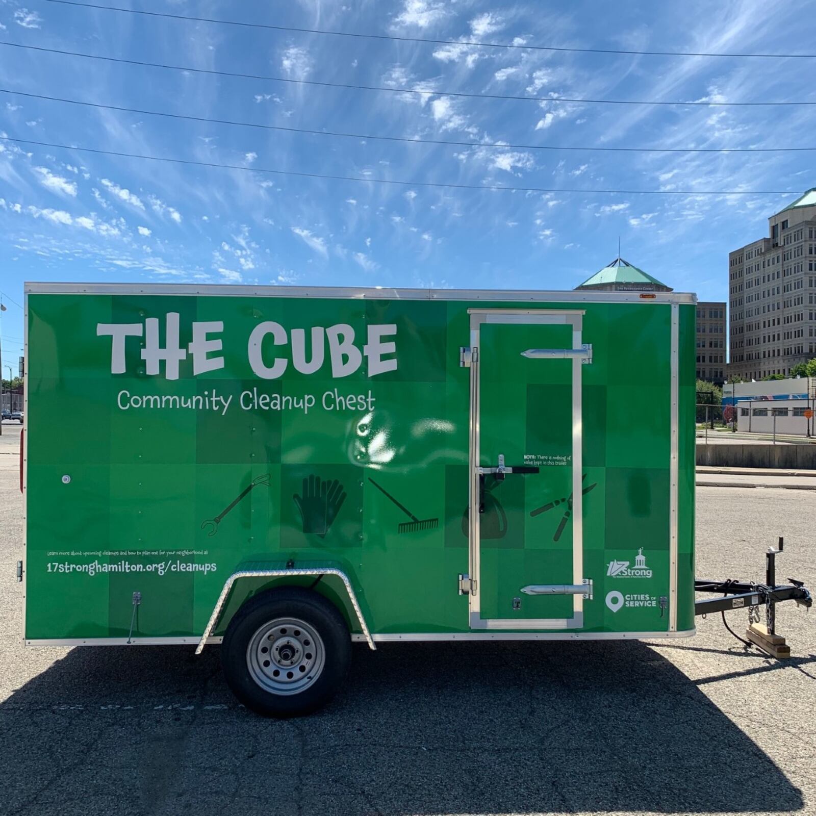 Hamilton's "Cube" trailer, which contains equipment needed for neighborhood cleanups, will make its debut Saturday morning in Lindenwald. PROVIDED