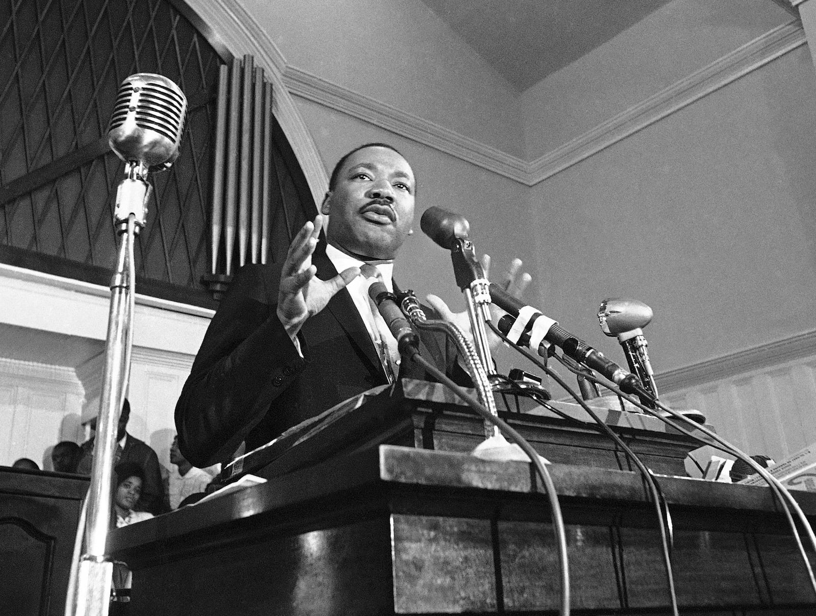 FILE - In this 1960 file photo, Martin Luther King Jr. speaks in Atlanta. (AP File Photo)