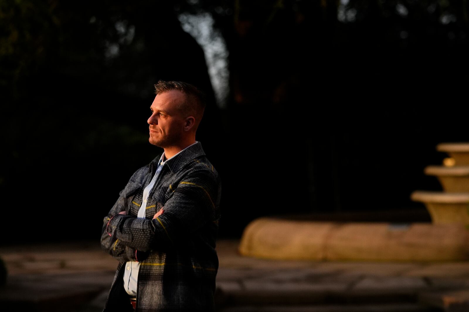 Recreational rugby player Sean McDowell, whose SafeSport case investigator Jason Krasley was fired after being arrested for stealing drug money in his previous job as a police officer, poses for a portrait Wednesday, Dec. 18, 2024, in Seattle. (AP Photo/Lindsey Wasson)