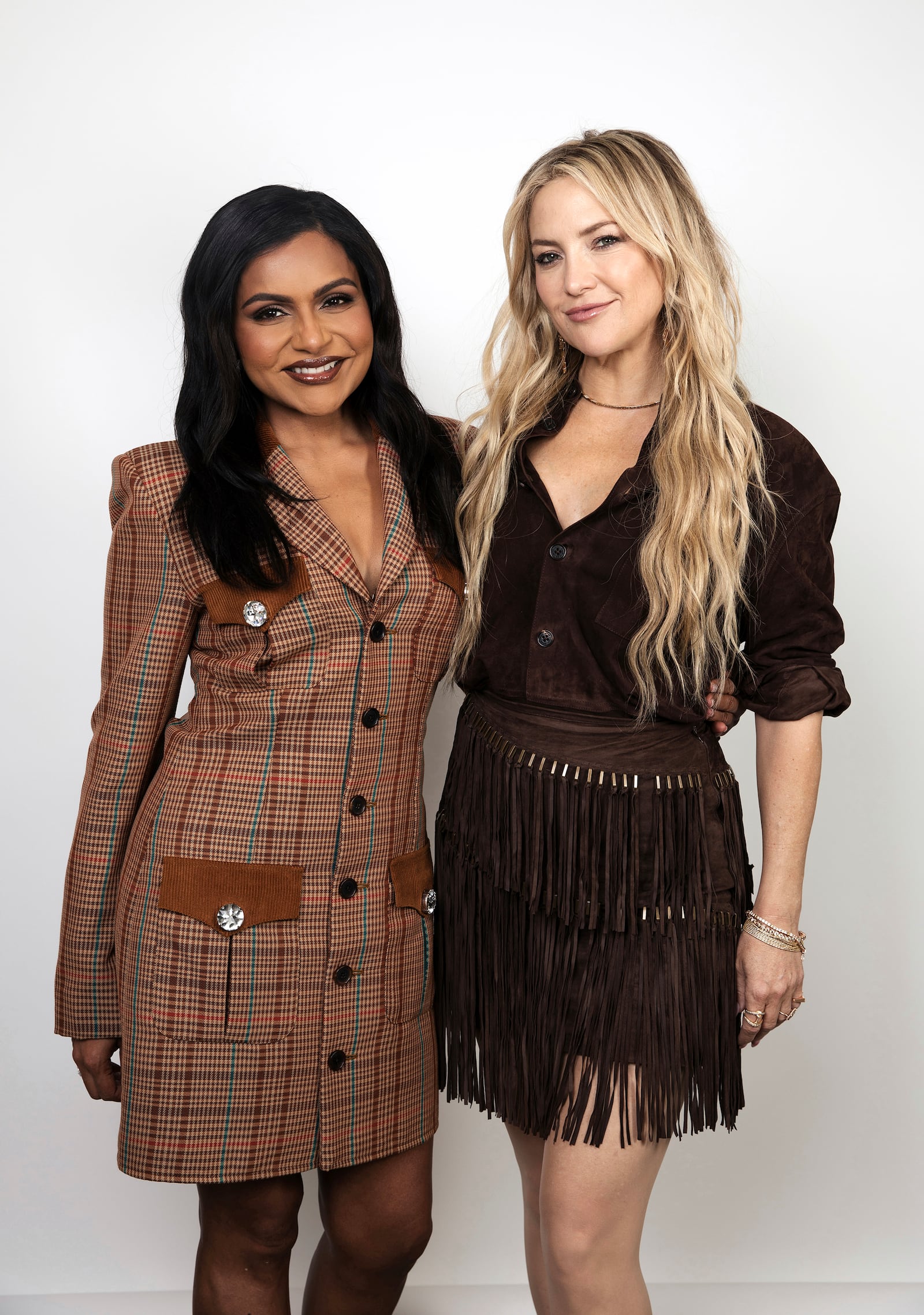 Mindy Kaling and Kate Hudson pose for a portrait to promote "Running Point" on Wednesday, Feb. 12, 2025, in Los Angeles. (Photo by Rebecca Cabage/Invision/AP)