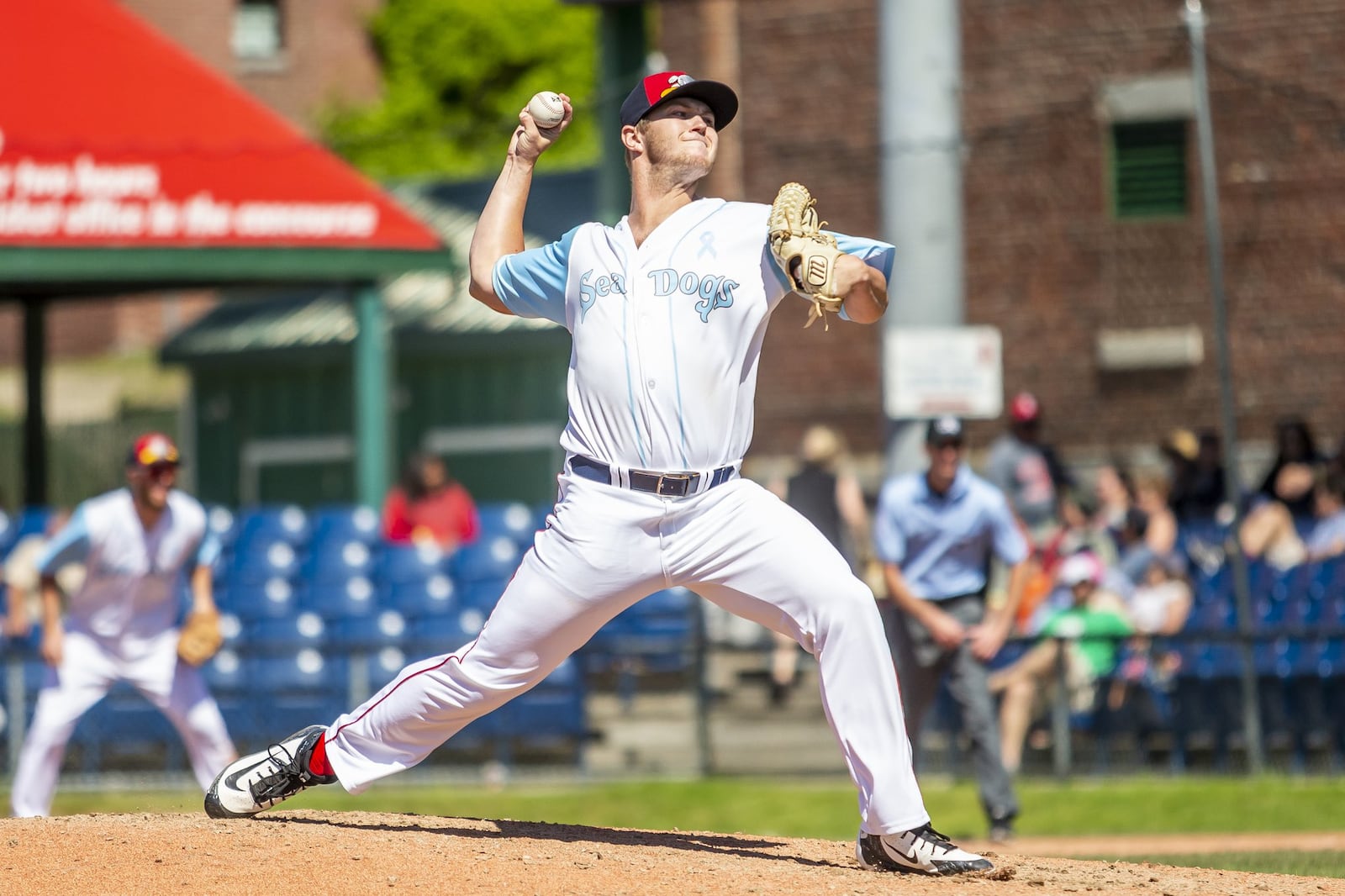 Travis Lakins pitched in 26 games for the Double-A Portland Sea Dogs this season. He was 2-2 with a 2.61 earned run average, collecting 42 strikeouts in 38 innings. PHOTO COURTESY OF THE PORTLAND SEA DOGS