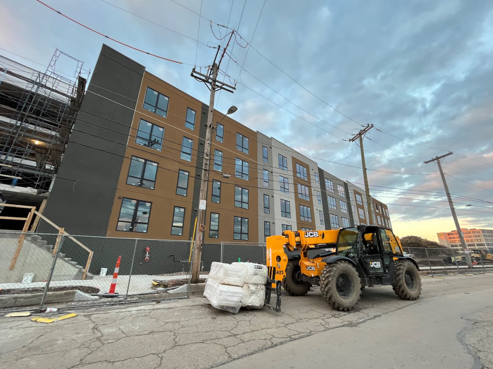 Construction continues on The 503, which is an apartment project on the former Garden Station property, at East Fourth Street and Wayne Avenue. CORNELIUS FROLIK / STAFF