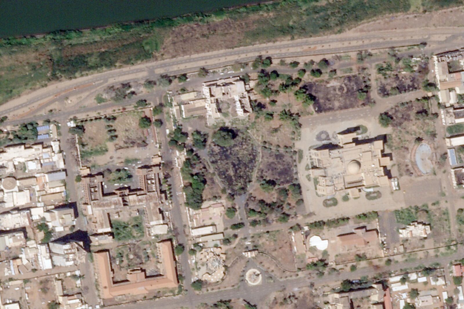 This satellite picture from Planet Labs PBC shows the Republican Palace in Khartoum, Sudan, March 15, 2025 (Planet Labs PBC via AP)