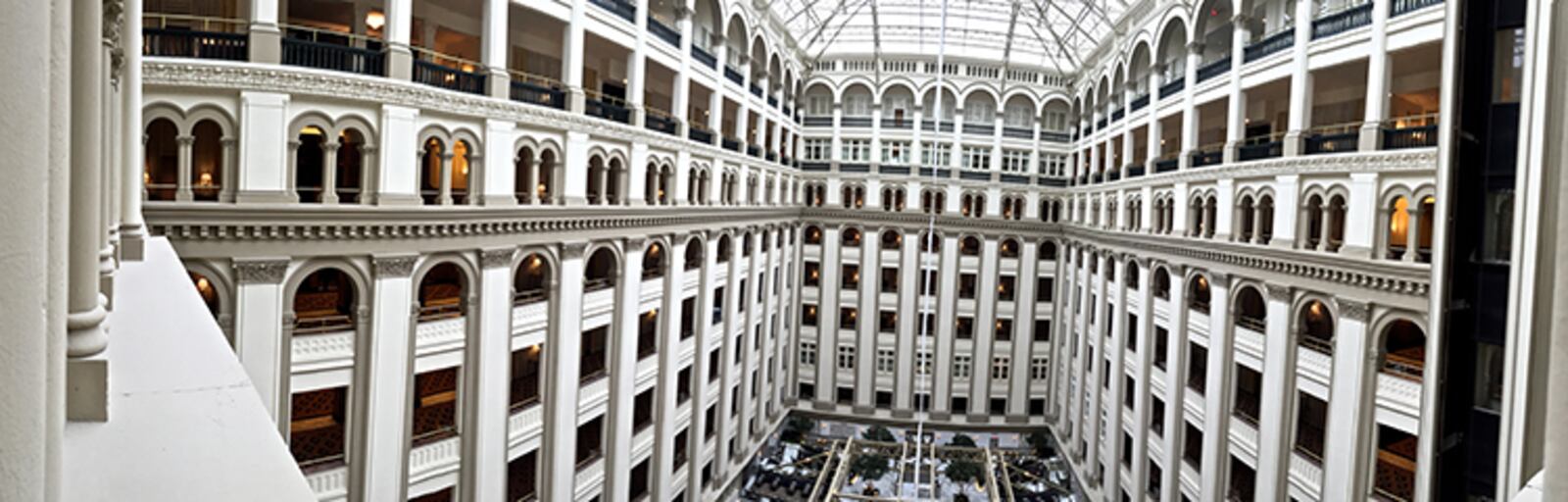 The Trump International Hotel, on Pennsylvania Avenue in northwest Washington, D.C., opened in September 2016 in the revamped Old Post Office building.