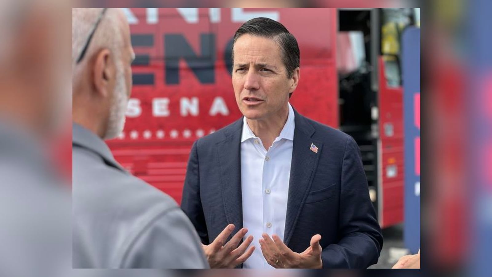 Senate candidate Bernie Moreno was in Springfield on Saturday, Aug. 10, 2024, stop one on a day of campaigning around southwest Ohio. AIMEE HANCOCK/STAFF