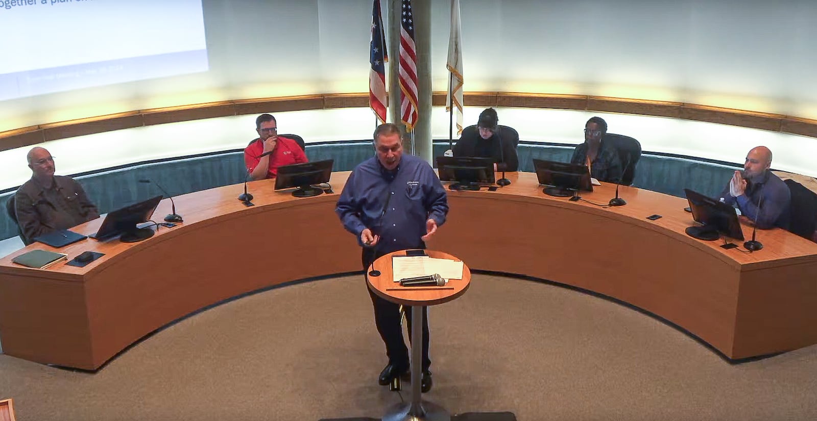 Middletown City Manager Paul Lolli speaks at a town hall meeting in city council chambers Tuesday, May 28, 2024. submitted