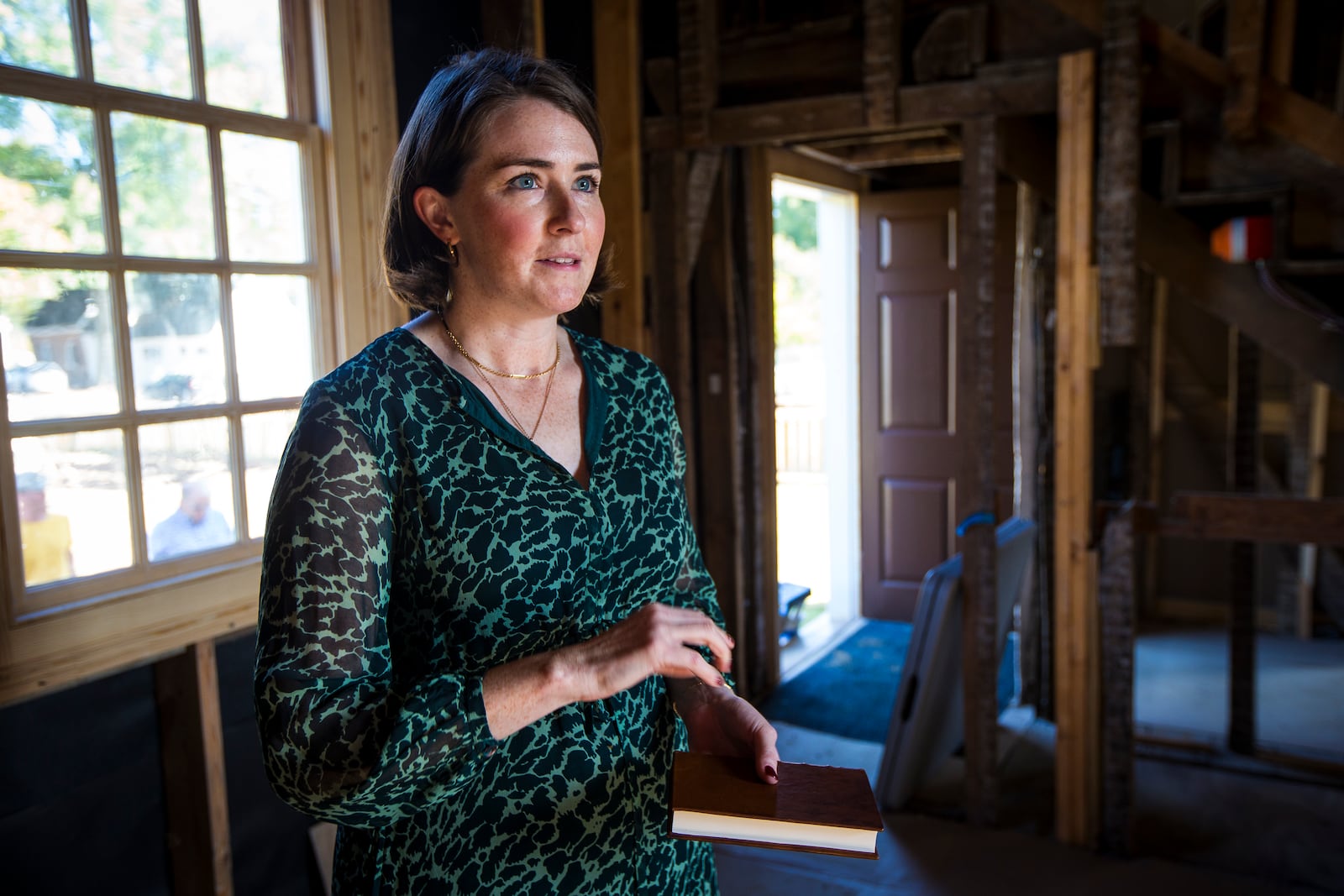 Katie McKinney, is the Margaret Beck Pritchard Associate curator of Maps and Prints for the Colonial Williamsburg Foundation on Wednesday, Oct 30, 2024 in Williamsburg, Va. (AP Photo/John C. Clark)