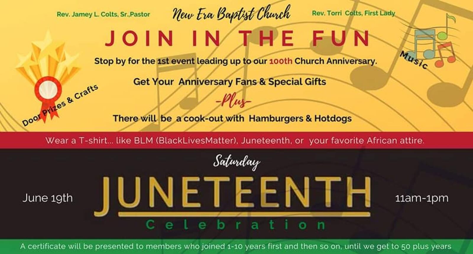 A flier for New Era Baptist Church's Juneteenth celebration in Middletown. PROVIDED