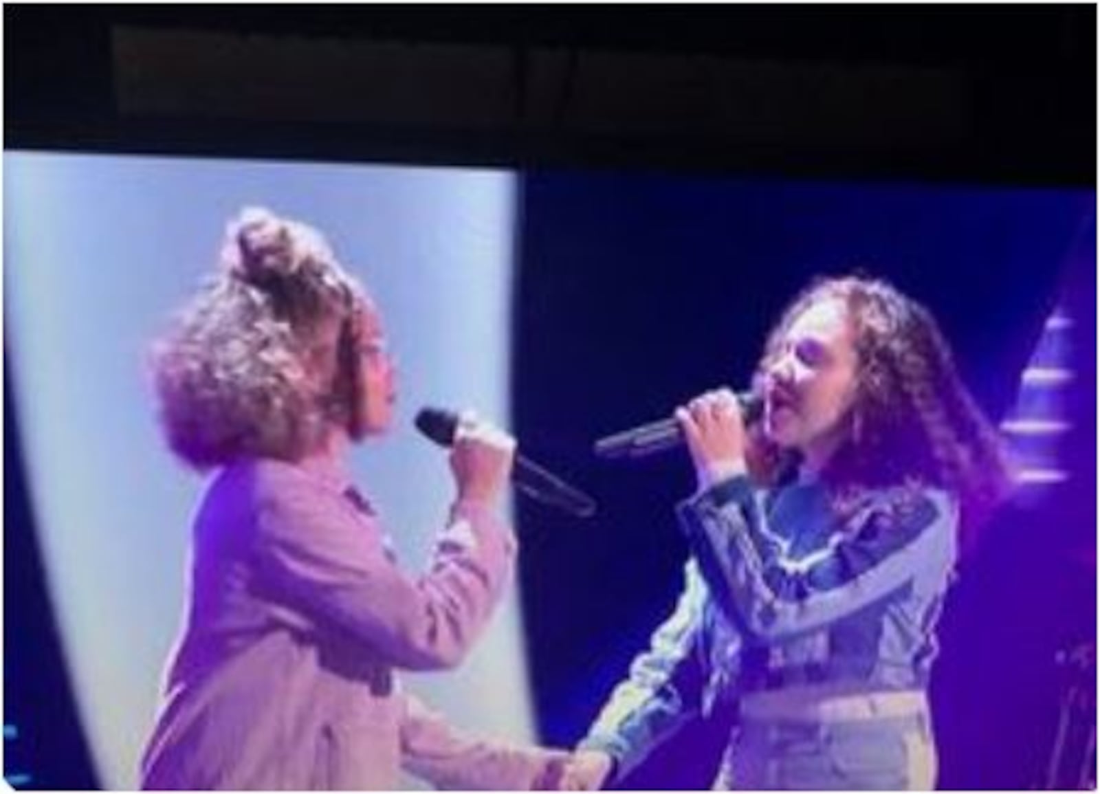 The Cunningham Sisters, of Hamilton, sang Tuesday on the NBC-TV program The Voice, and will continue to perform this season. MIKE RUTLEDGE/STAFF, FROM THE VOICE