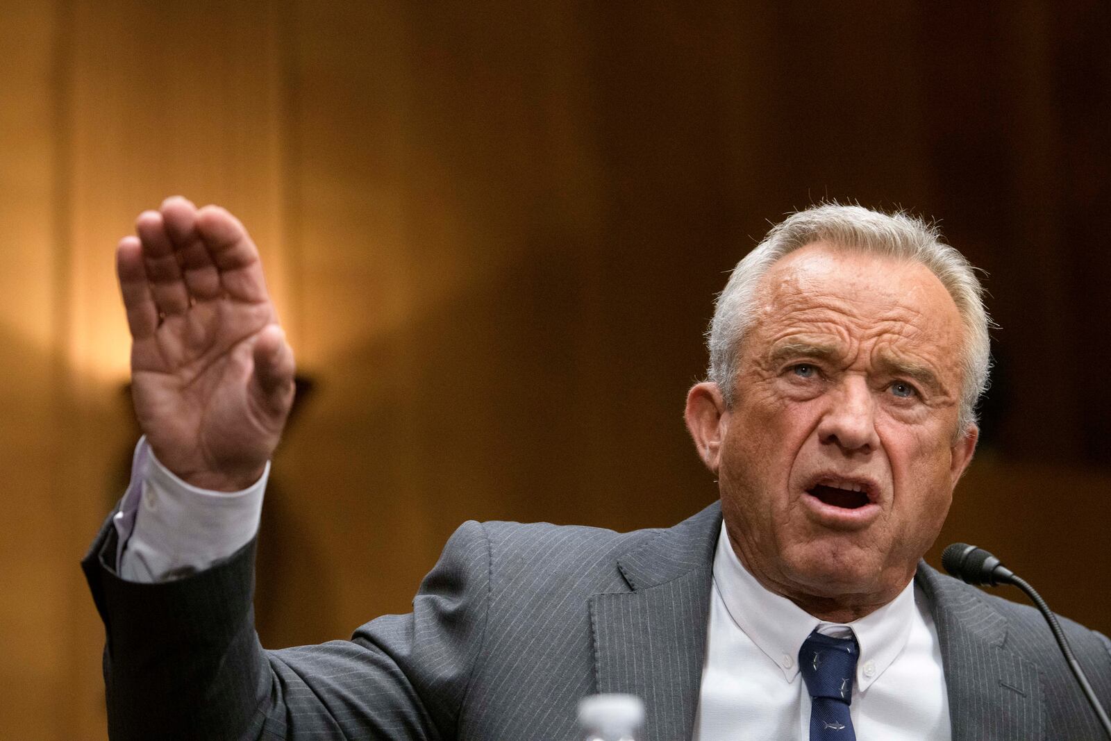 Robert F. Kennedy, Jr., President Trump's nominee to serve as Secretary of Health and Human Services testifies during a Senate Committee on Health, Education, Labor and Pensions hearing for his pending confirmation on Capitol Hill, Thursday, Jan. 30, 2025, in Washington. (AP Photo/Rod Lamkey, Jr.)