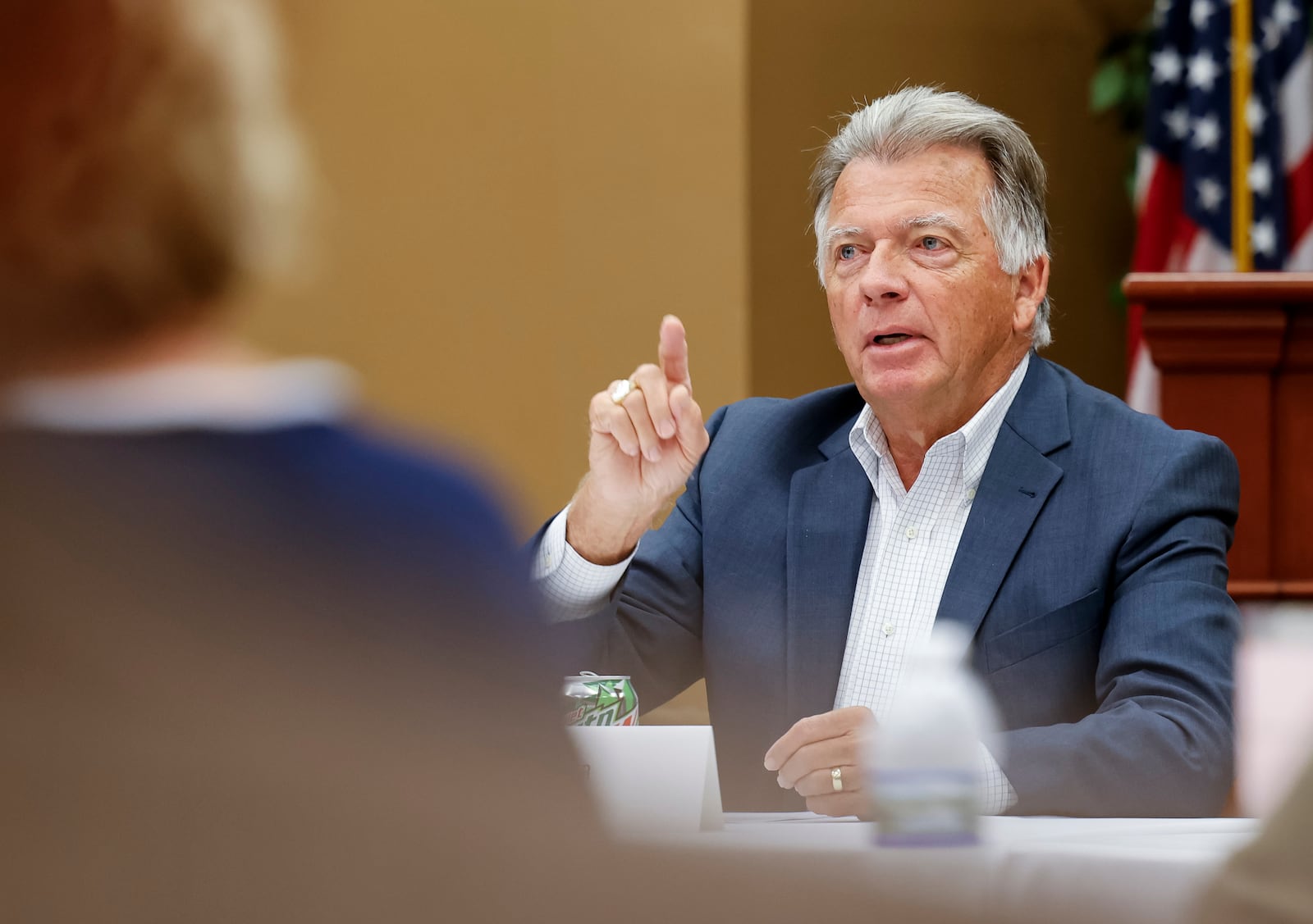 Butler County Commissioners, public officials and lawmakers gathered for another summit on dealing with the property value hike Monday, Sept. 18, 2023 at Butler county Government Services Center in Hamilton. Butler County Commissioner T.C. Rogers speaks during the event. NICK GRAHAM/STAFF 