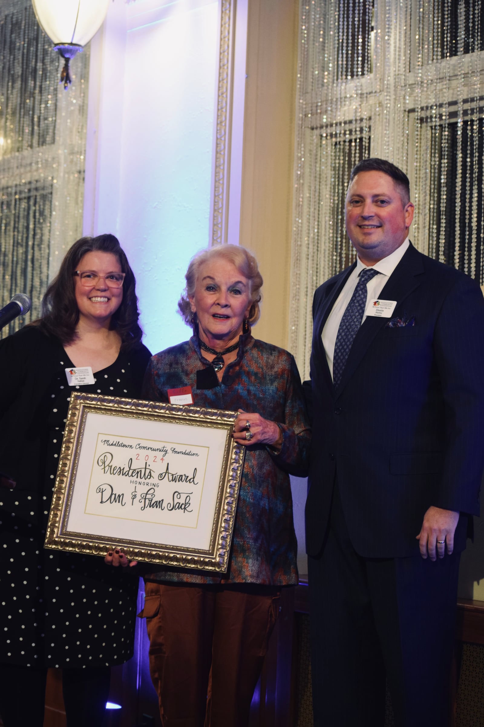 Dan and Fran Sack (pictured in the middle) are the recipients of the Middletown Community Foundation Roland P. Ely Jr. President’s Award that recognizes an individual whose long-term impact on the foundation has been meaningful. SUBMITTED